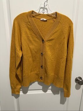 Faherty Mustard Button-Front Women's Cardigan